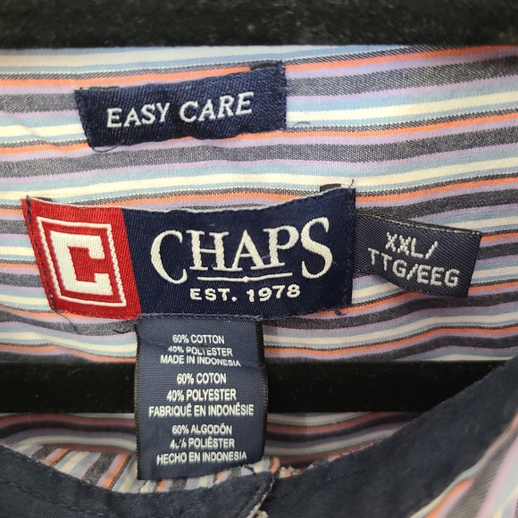 CHAPS Button Down Long Sleeve Shirt Multicolor Stripes Size XXL - Picture 5 of 6